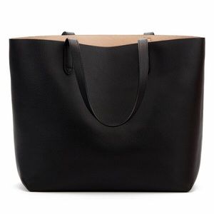 Black Leather Tote Bag